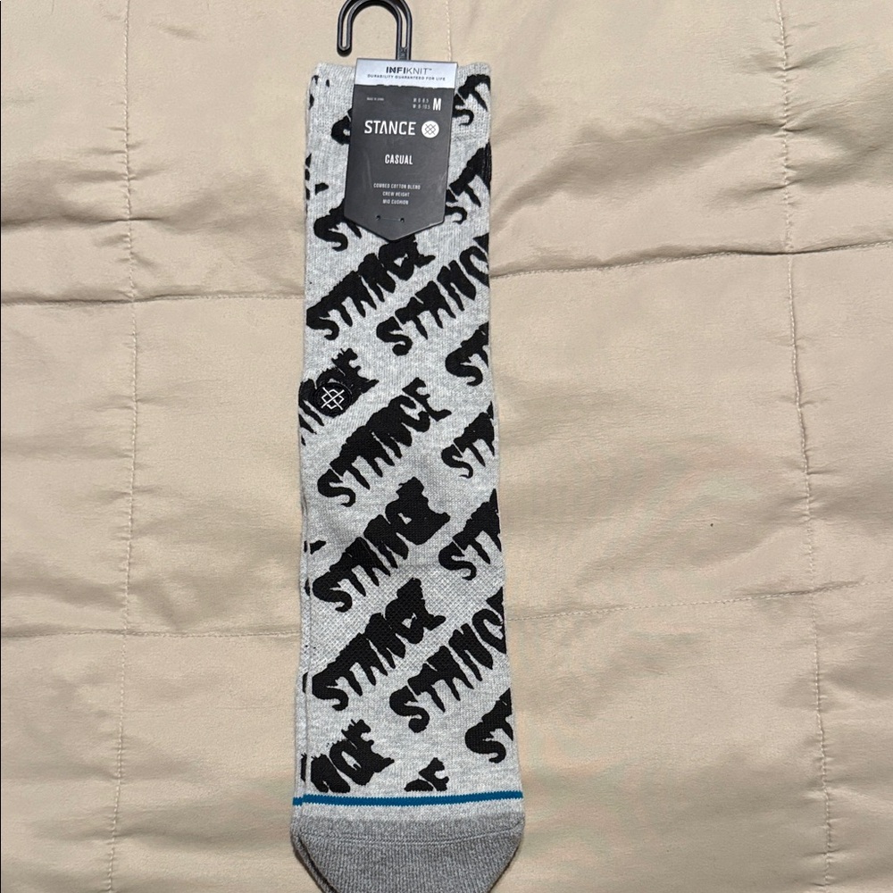 Stance Black and Gray Logo Casual Socks